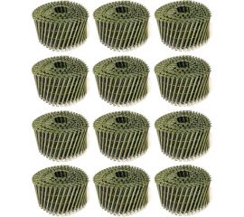 Барабанные гвозди Кордленд 3000 шт. (12 кассет по 250 шт.) O 2,8 мм, длина 90 мм, O шляпки 6,8 мм, винтовые GVB-00032.12 