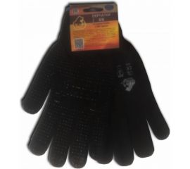Перчатки Русский Мастер, х/б, с ПВХ, 7.5 класс, 4 нити, черные, 2 шт., улучшенное качество РМ-380501 