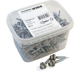 Кровельный саморез Качественный КРЕПЕЖ серый RAL 7004, 4.8х35 мм, 140 шт 0500141 КЧ 