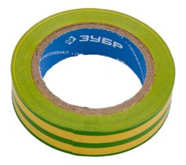 Изолента Зубр ЭЛЕК-10 ПВХ не поддерживает горение 10м /0 13х15мм/ желто-зеленая 1233-6_z02 