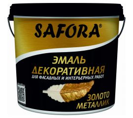 Декоративная акриловая эмаль SAFORA золото, металлизированная 800 г ЭМ102/2М 