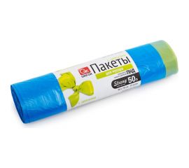 Пакеты для мусора с завязками 50 л, 15 шт в рулоне GRIFON 101-063 