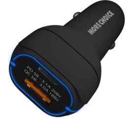 Автомобильное зарядное устройство More Choice Smart 2USB 3.0A PD 20W+QC3.0 быстрая зарядка AC32QCb 
