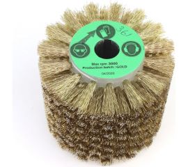 Щетка 110x100x19 мм, 4 отв., проволока гофр. латунир-я сталь 0.35 мм для щеточных шлиф машин 3-361 Cazzola Spazzole FEL110100GOLDPG 