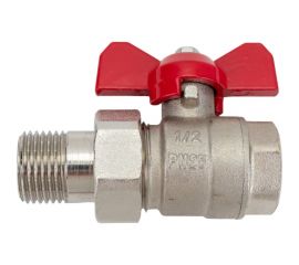 Шаровой Кран DOUBLE-LIN латунный резьбовой, бабочка, со сгоном НР/ВР 1/2"" LL1045 (1/2"") 