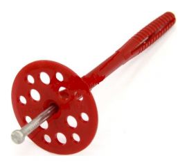 Дюбель для теплоизоляции с металлическим гвоздём 10х140, 25шт - пакет Tech-Krep 101705 