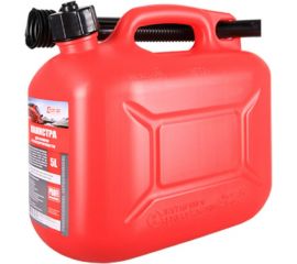 Канистра 5 л, красная для топлива в комплекте с крышкой и лейкой 3ton 55297 