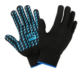 Плотные трикотажные перчатки Фабрика перчаток, с ПВХ, 7.5 класс, 6 нитей, черные, р.XL 6-75-ПЛ-ЧЕР-(XL) 
