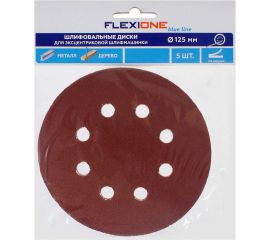 Диск шлифовальный (5 шт; 125 мм; Р40; 8 отверстий; Velcro) Flexione 50000295 
