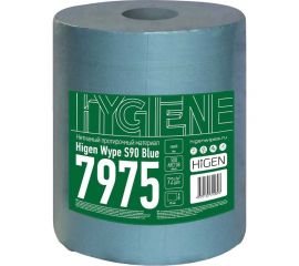 Универсальные безворсовые салфетки в рулоне Higen S90 синие, 72 gsm, 30x38 см, 55/45, 500 лст./рул. 7975 