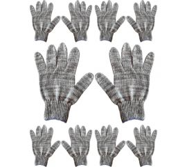 Хлопковые рабочие перчатки SOLARIS 7 нитей, 7.5 класс вязки, комплект из 5 пар S6506 
