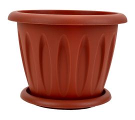 Горшок для растений Martika Фелиция терракотовый 0.9л, диам. 140 мм, с поддонником С102Т 