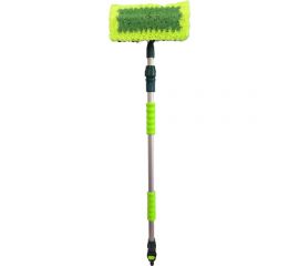 Телескопическая щетка для мытья ZiZay длина 1,6 метра, с клапаном под воду и краником, щетина 25x5 см ZZ0123 