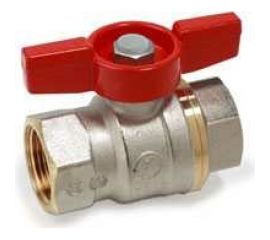 Шаровой кран Giacomini DADO полнопроходной, 1/2 B-В ручка-бабочка красная R951X023 