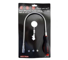 Зеркало на гибком удлинителе с магнитом и лампой FORCE 617L 