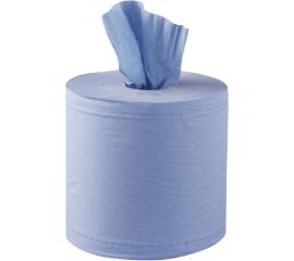 Протирочное полотенце Jasmin professional 2 сл., 6 рул., 22x35 см, 500 отр., синее, d 6 см центр. вытяжка, синее (м2, м4) ПП500223 