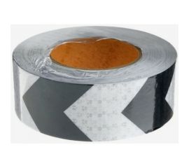 Светоотражающая самоклеящаяся лента СИМАЛЕНД бело-черная, 5 см х 25 м 4708044 