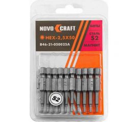 Биты (10 шт; Hex 2.5x50 мм; сталь S2) для шуруповерта Novocraft В46-21-050025A 