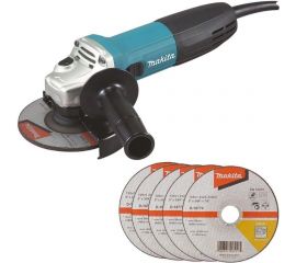 Угловая шлифовальная машина Makita GA5030RX9 125 мм, 720 Вт, 11000 об\мин, плавный пуск, антирестарт 1.4 кг, кор. 