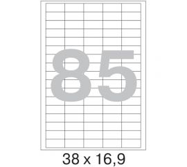 Самоклеящиеся этикетки ProMega label 38x16,9 мм, 85 шт. на листе, белые, 100 л. в уп. 73649 
