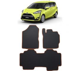 Ковры в салон автомобиля Eva Smart toyota sienta правый руль 2015 - эва сота коричневые c серой окантовкой 3292-A6B1-S 