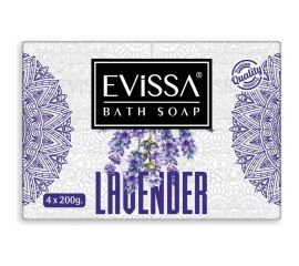 Банное мыло EVISSА пвх пленка, 4 шт. по 200 гр. лаванда М5213 