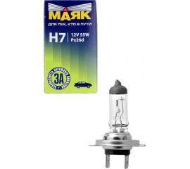 Лампа Маяк Н7, 12 В, 55 Вт, PX26d 48197 
