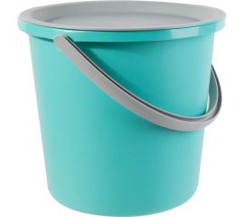 Набор Hausmann ведро 13 л, таз, крышка, ПП, мятный/серый HM-9812 