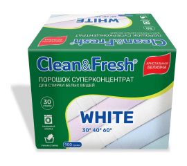 Порошок суперконцентрат для стирки белого CLEANANDFRESH 900 гр Cl3900w 