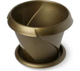 Кашпо Martika Флориана с поддонником, 0.3 л, диам. 100 мм, золотое С383ЗОЛ 