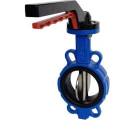 Поворотный затвор DYARM -ZP-150-16-G-G-E-HT (синий), DN150, PN16, межфланцевый/корпус GGG40/диск GGG40/уплотнение EPDM HT, с ручкой 4687203187309 