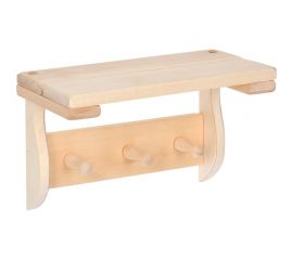 Полка с вешалкой Банные штучки 3 рожка, 29x18x14 см, липа 32414 