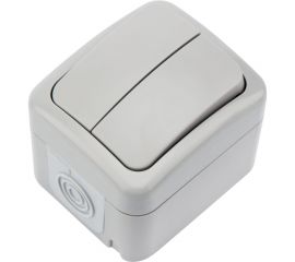 Накладной одноклавишный выключатель KRANZ IP54 серый KR-78-0833 