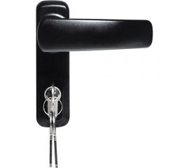 Внешняя нажимная ручка для противопожарных дверей Doorlock DL PD900FR/H1, черная, с цилиндром, толщина двери до 105 мм 75441 