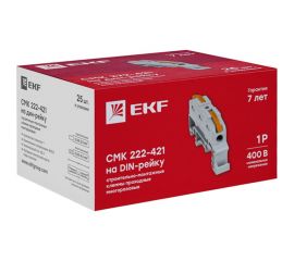 Строительно-монтажная клемма EKF PROxima СМК 222-421, на DIN-рейку, проходная, 1 полюс, 0,08-4мм2 25 шт. plc-smk-421-din 