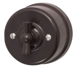 Выключатель Bironi 1-кл., пластик, цвет Коричневый B1-200-22 