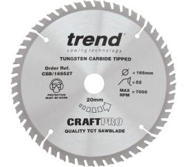 Пильный диск 165 мм 52 зуба TREND CSB/16552T 