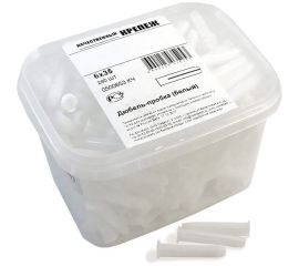 Дюбель-пробка Качественный КРЕПЕЖ белый, 6x35, 240 шт 0500653 КЧ 