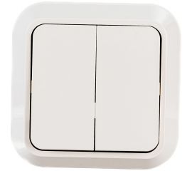 Выключатель накладной двухклавишный, крем Makel Siva Ustu 45203 