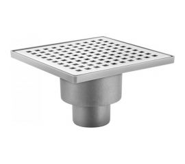 Напольный трап водосток Berges Trend 150x150 нержавеющая сталь, хром глянец, S-сифон вертикальный 091004 