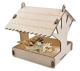 Деревянная модель для сборки PREZENT Кормушка садовая 6, 21.5x19.5x18 см КРМ-006 