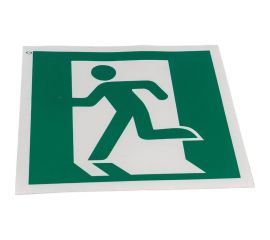 Знак Выход здесь Стандарт Знак Е01-01 лево, 150x150 мм, пленка ПП 00-00024571 