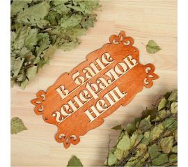 Табличка для бани Добропаровъ В бане генералов нет, 30x17 см 1384205 