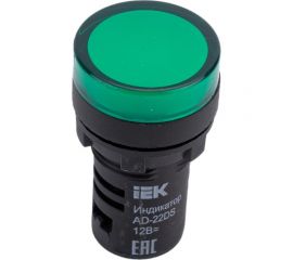 Лампа IEK AD-22DS, сигнальная, зеленая, светодиод 12В. BLS10-ADDS-012-K06 