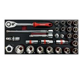 Инструмент Сорокин Standart под 1/2 в ложементе, 28 предметов 1.128 