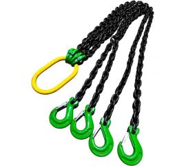 Цепной четырехветвевой строп ТРАСТ 4СЦ 11,5 т, 4000 мм, с увеличенным звеном для автокрана 8 класс 4687203238629 