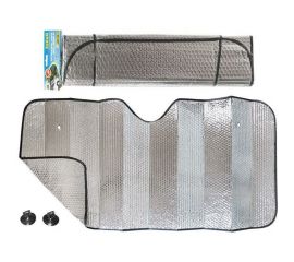 Солнцезащитная шторка на лобовое стекло DolleX 130 х 60 см двухсторонняя фольга SILVER SD-002 