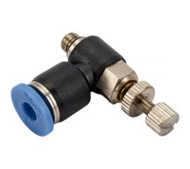 Фитинг-дроссель (пневмодроссель) угловой с наружной резьбой M5x0.8 мм SHPI SC 04-M5 