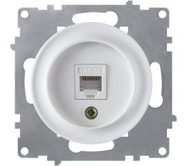 Компьютерная розетка OneKeyElectro 1xRJ45 категория 5e, цвет белый 1E20701300 2172770 