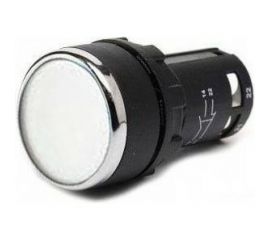 Нажимная кнопка Emas моноблочная белая 22 мм, IP 40, 1НО+1НЗ MB102DB 